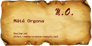 Máté Orgona névjegykártya